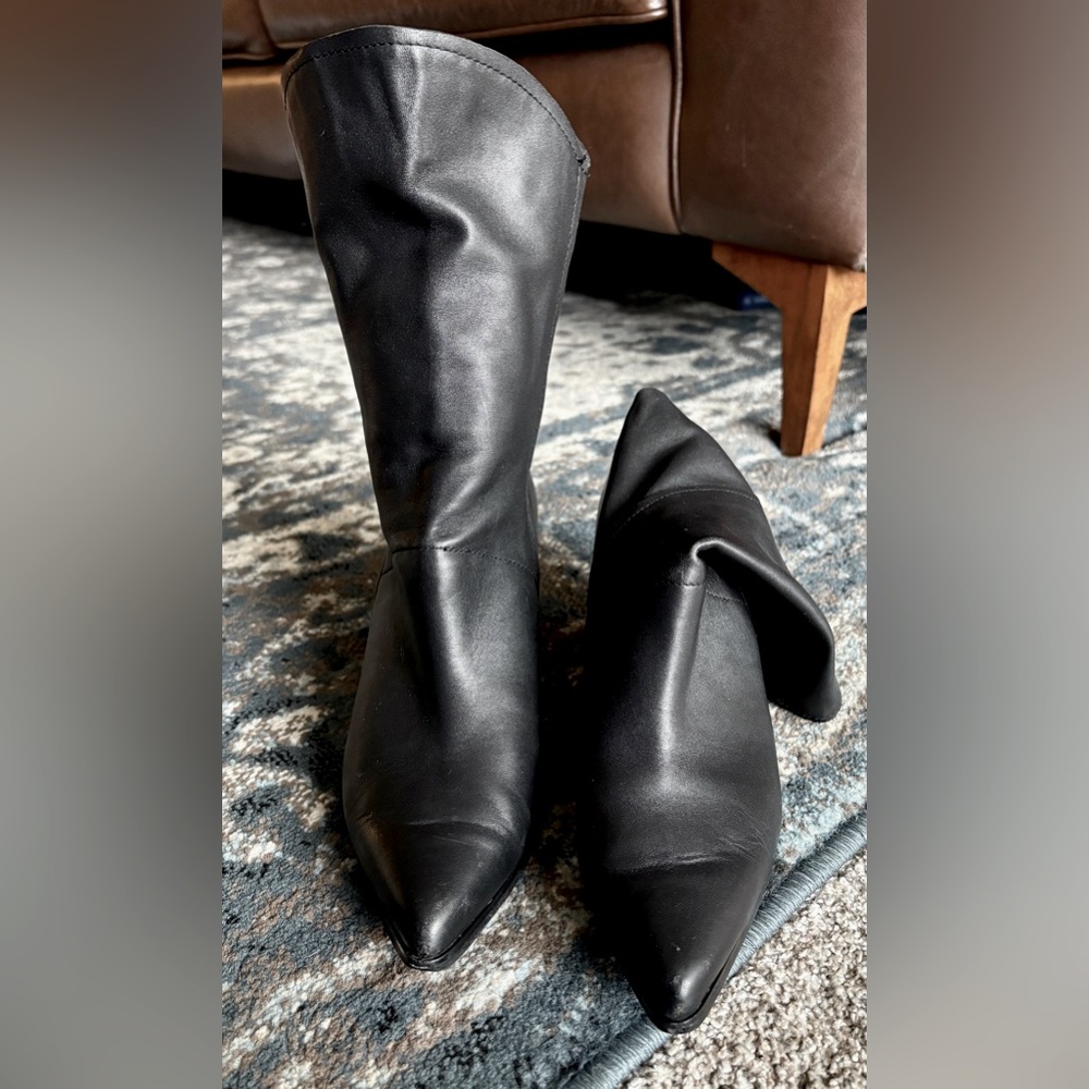 Black Leather Women's Boots